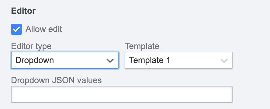 Dropdown editor
