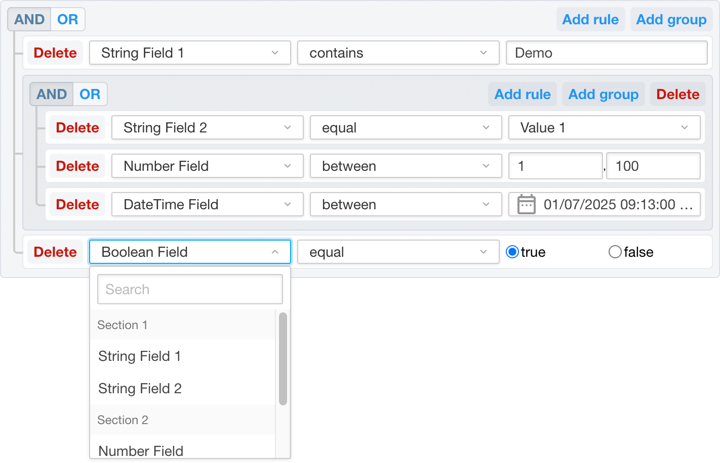 Query Builder example
